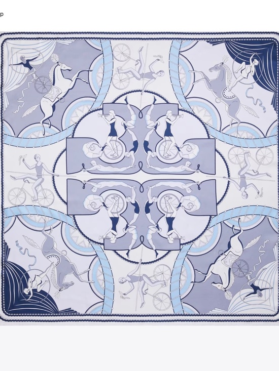 Tory Burch Accessories - Tory Burch Aeronauts Double-Sided 100% Silk Square Scarf Blue Reversible 36"